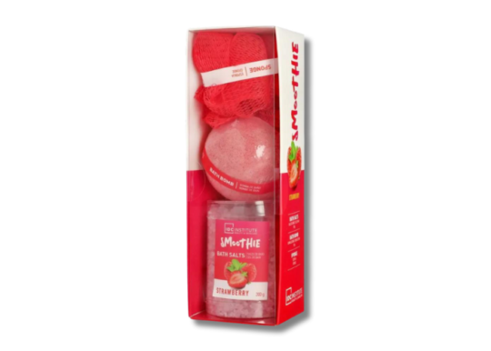 IDC INSTITUTE Smoothie Strawberry Bath Set 3 pieces